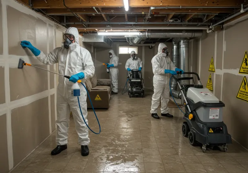 Basement Moisture Removal and Structural Drying process in Harker Heights, TX